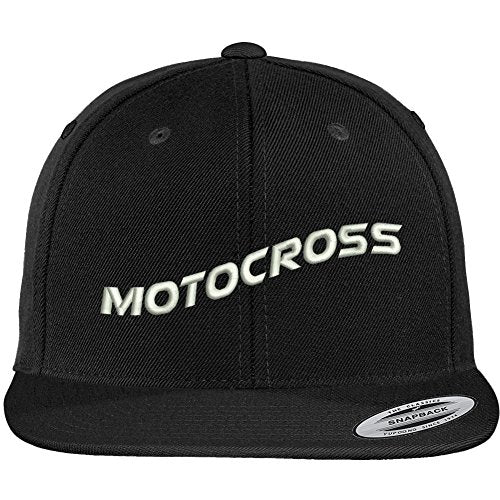 Trendy Apparel Shop Motocross Text Embroidered Flat Bill Snapback Baseball Cap