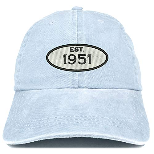 Trendy Apparel Shop 70th Birthday Established 1951 Washed Cotton Adjustable Cap