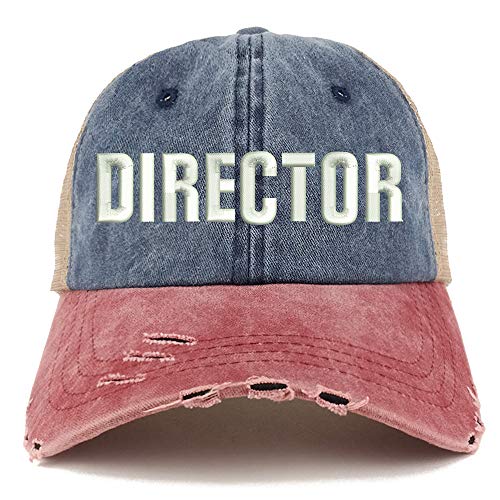 Trendy Apparel Shop Director Embroidered Washed Front Frayed Bill Cap