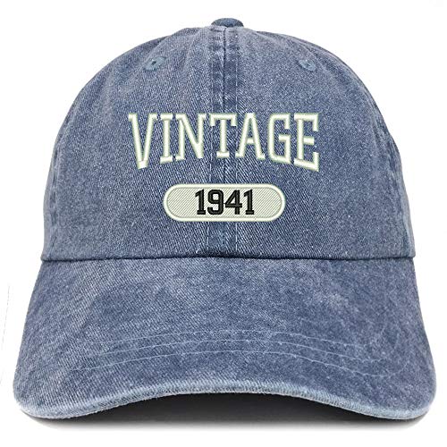 Trendy Apparel Shop 80th Birthday Vintage 1941 Washed Cotton Adjustable Cap