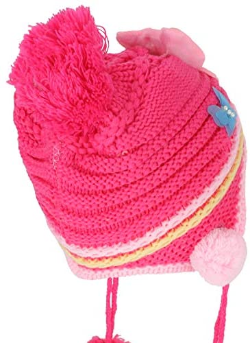 Trendy Apparel Shop Girl's Kids Cute Animal Earflap Pom Beanie with Tassel