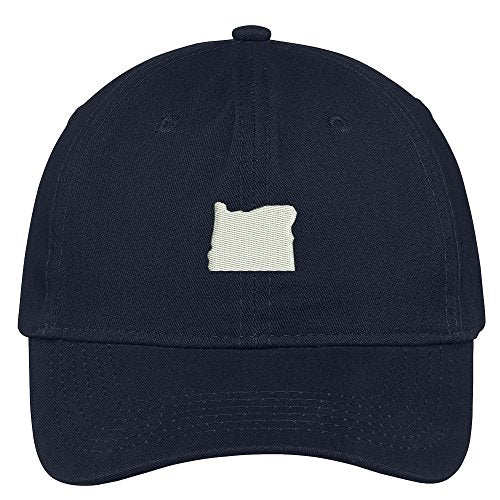 Trendy Apparel Shop Oregon State Map Embroidered Low Profile Soft Cotton Brushed Baseball Cap