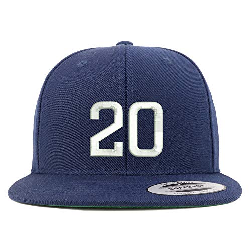 Trendy Apparel Shop Number 20 Embroidered Snapback Flatbill Baseball Cap