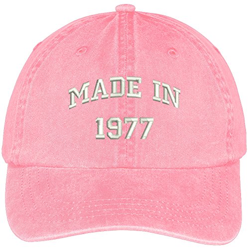 Trendy Apparel Shop Made in 1977-42nd Birthday Embroidered Washed Cotton Baseball Cap