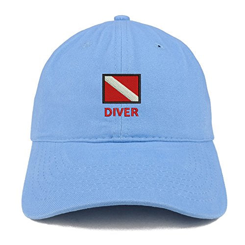 Trendy Apparel Shop Diver Flag Embroidered Low Profile Soft Cotton Baseball Cap