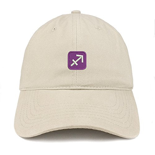 Trendy Apparel Shop Emoticon Sagittarius Embroidered 100% Soft Brushed Cotton Low Profile Cap