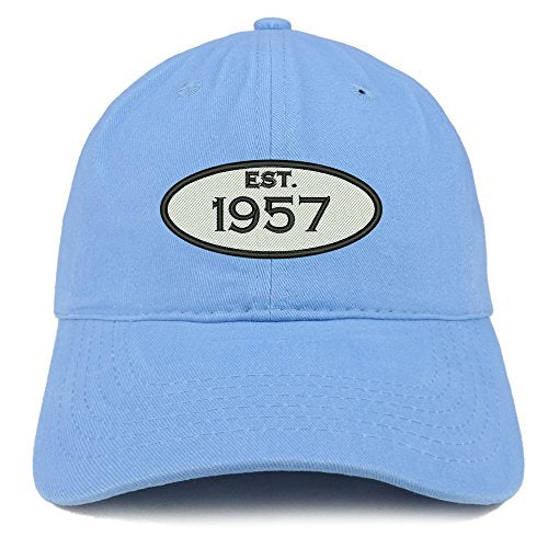 Trendy Apparel Shop Established 1957 Embroidered 64th Birthday Gift Soft Crown Cotton Cap