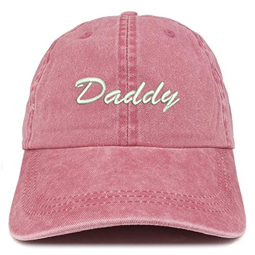 Trendy Apparel Shop Daddy Script Font Embroidered Low Profile Washed Cotton Cap