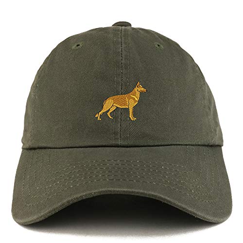 Trendy Apparel Shop German Shepherd Dog Embroidered Low Profile Soft Cotton Dad Hat Cap