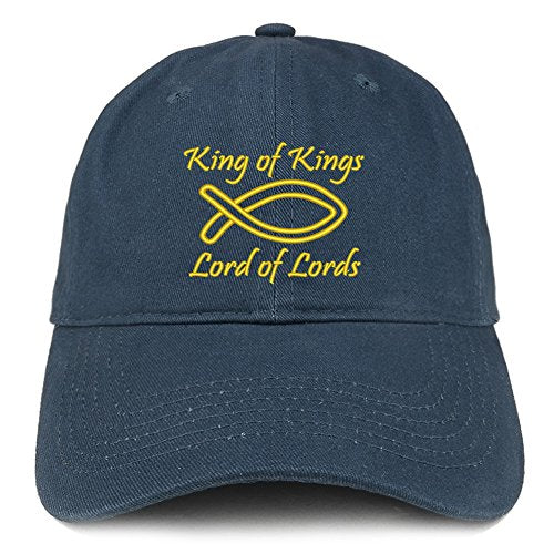 Trendy Apparel Shop King of King Embroidered Low Profile Brushed Cotton Cap