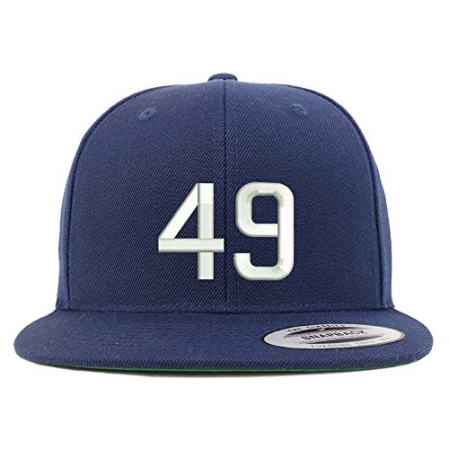 Trendy Apparel Shop Number 49 Embroidered Snapback Flatbill Baseball Cap