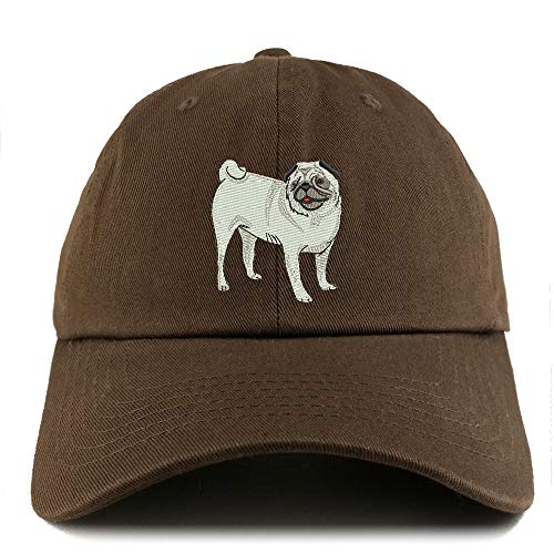 Trendy Apparel Shop Pug Dog Embroidered Low Profile Soft Cotton Dad Hat Cap