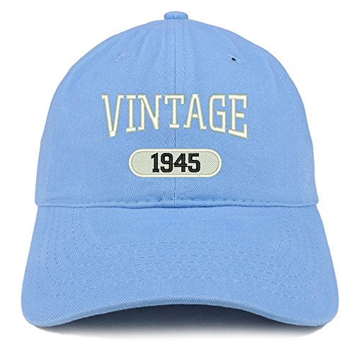 Trendy Apparel Shop Vintage 1945 Embroidered 76th Birthday Relaxed Fitting Cotton Cap