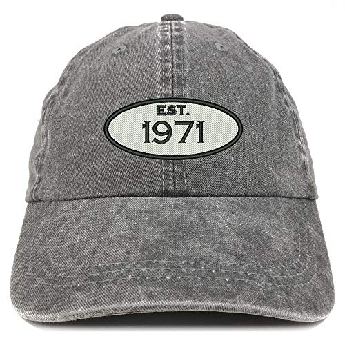 Trendy Apparel Shop 50th Birthday Established 1971 Washed Cotton Adjustable Cap