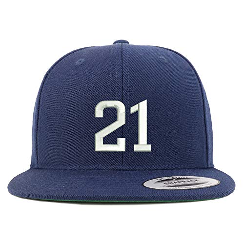 Trendy Apparel Shop Number 21 Embroidered Snapback Flatbill Baseball Cap