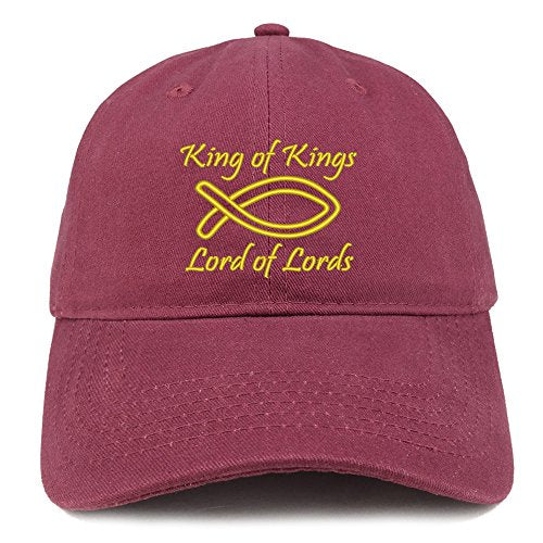 Trendy Apparel Shop King of King Embroidered Low Profile Brushed Cotton Cap