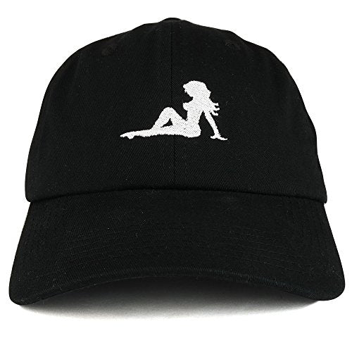 Trendy Apparel Shop Sexy Girl Silhouette Embroidered Unstructured Cotton Dad Hat