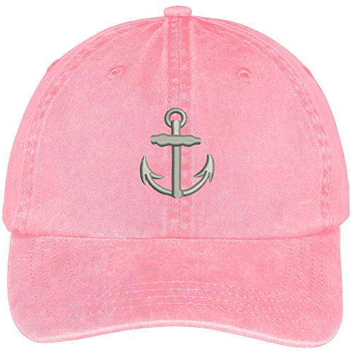 Trendy Apparel Shop Large Anchor Embroidered Soft Crown 100% Brushed Cotton Cap