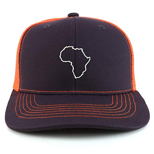 Trendy Apparel Shop Africa Map Outline Two Tone Mesh Back Trucker Baseball Cap