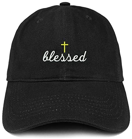 Trendy Apparel Shop Blessed Cross Embroidered Soft Cotton Dad Hat