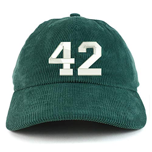 Trendy Apparel Shop Number 42 Collegiate Varsity Font Corduroy Unstructured Cap