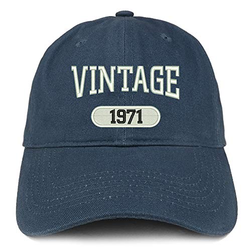 Trendy Apparel Shop 50th Birthday Vintage 1971 Soft Crown Brushed Cotton Cap