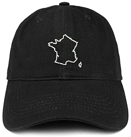 Trendy Apparel Shop France Map Outline Embroidered Cotton Dad Hat