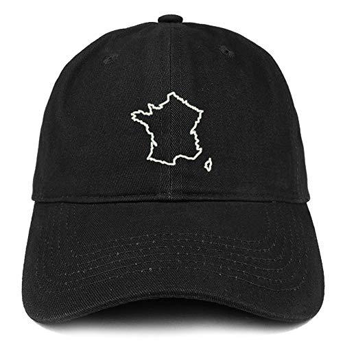 Trendy Apparel Shop France Map Outline Embroidered Cotton Dad Hat