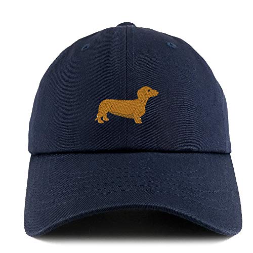 Trendy Apparel Shop Dachshund Dog Embroidered Low Profile Soft Cotton Dad Hat Cap