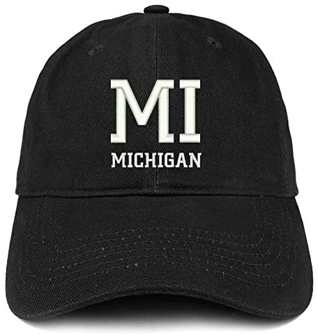 Trendy Apparel Shop MI Michigan State Acronym Embroidered Cotton Dad H