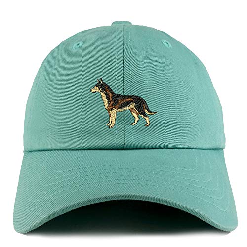 Trendy Apparel Shop Dark German Shepherd Dog Embroidered Low Profile Soft Cotton Dad Hat Cap