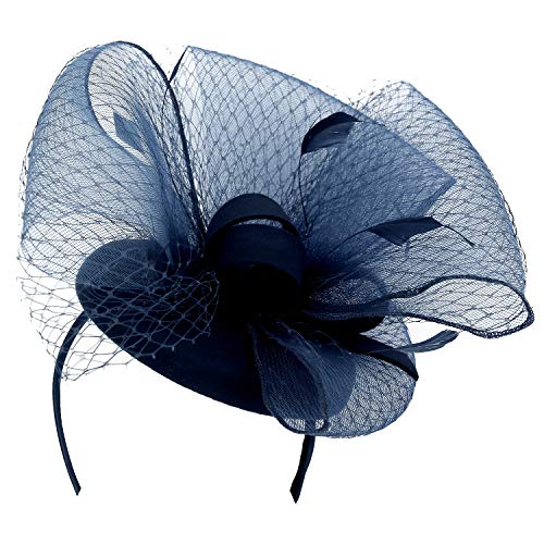 Trendy Apparel Shop Horse Hair Bow Ribbon Net Feather Wool Felt Fascinator