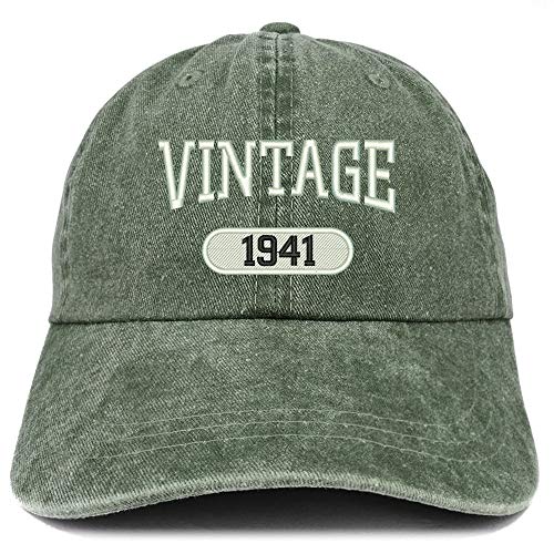 Trendy Apparel Shop 80th Birthday Vintage 1941 Washed Cotton Adjustable Cap