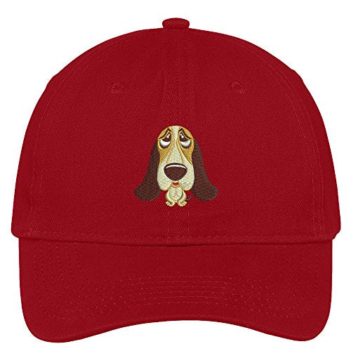 Trendy Apparel Shop Basset Hound Embroidered Low Profile Soft Cotton Brushed Cap