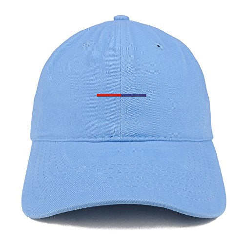 Trendy Apparel Shop Thin Red and Blue Line Embroidered Low Profile Soft Cotton Baseball Cap