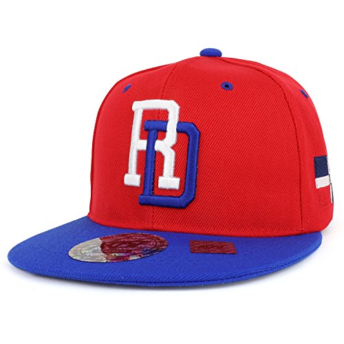 Trendy Apparel Shop Dominican Republic 3D Embroidered Flatbill Snapback Cap Flag