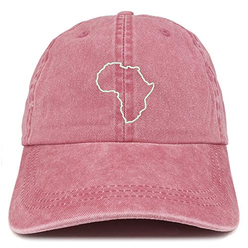 Trendy Apparel Shop Africa Map Outline Embroidered Washed Low Profile Cap