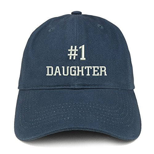 Trendy Apparel Shop Number 1 Daughter Embroidered Low Profile Soft Cotton Baseball Cap