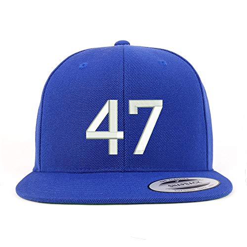 Trendy Apparel Shop Number 47 Embroidered Snapback Flatbill Baseball Cap