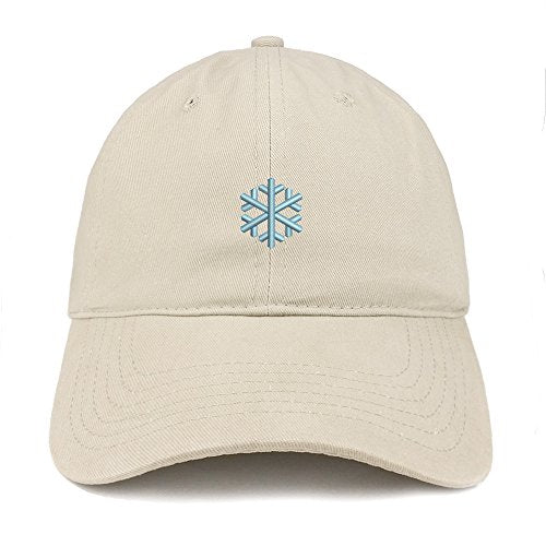 Trendy Apparel Shop Snowflake Emoticon Embroidered 100% Soft Brushed Cotton Low Profile Cap