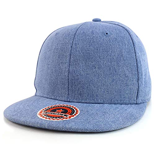 Trendy Apparel Shop 6 Panels 100% Cotton Denim Snapback Baseball Cap