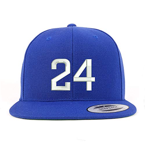 Trendy Apparel Shop Number 24 Embroidered Snapback Flatbill Baseball Cap