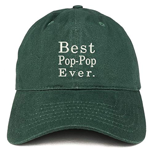 Trendy Apparel Shop Best Pop Pop Ever Embroidered Soft Crown 100% Brushed Cotton Cap