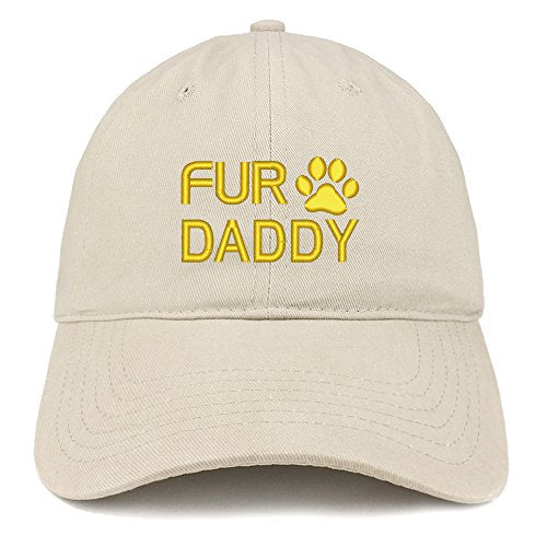 Trendy Apparel Shop Fur Daddy Paw Print Embroidered Soft Cotton Dad Hat