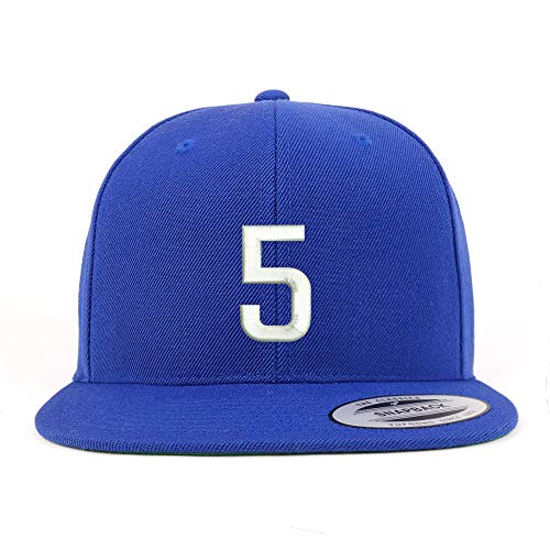 Trendy Apparel Shop Number 5 Embroidered Snapback Flatbill Baseball Cap