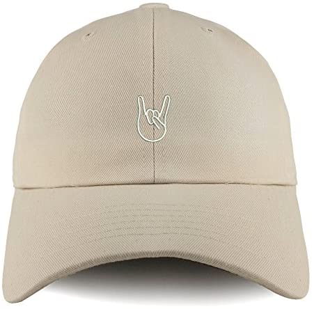 Trendy Apparel Shop Rock On Embroidered Low Profile Soft Cotton Dad Hat Cap