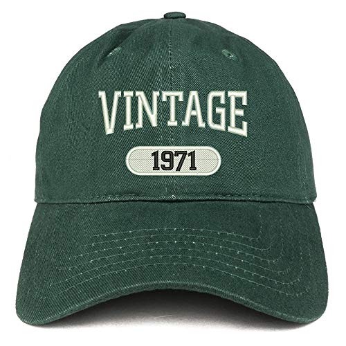 Trendy Apparel Shop 50th Birthday Vintage 1971 Soft Crown Brushed Cotton Cap