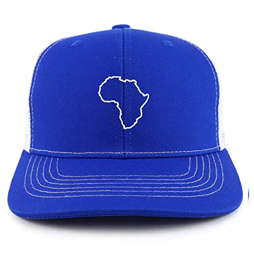 Trendy Apparel Shop Africa Map Outline Two Tone Mesh Back Trucker Baseball Cap