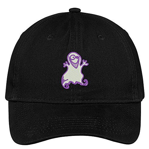 Trendy Apparel Shop Ghost Embroidered Halloween Themed Cotton Baseball Cap