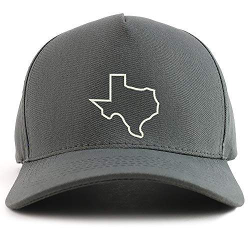 Trendy Apparel Shop Texas State Outline Embroidered Oversized 5 Panel XXL Baseball Cap